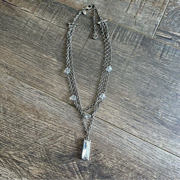 Myka Jewelry Myka Chain Necklace Jewel Stone Three Stranded